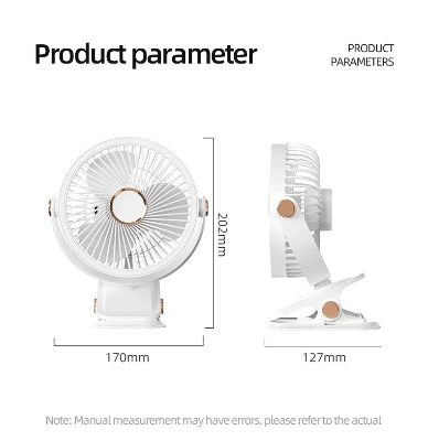 Picture of Camping Fan Rechargeable Desktop Portable Air Circulator Wireless Ceiling Electric Fan With LED Light Clip-on Home Fan