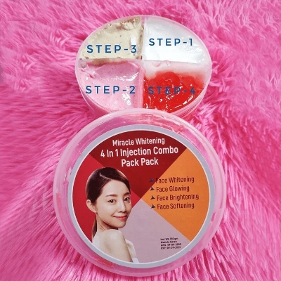 Picture of Miracle Whitening 4 In 1 Injection Combo Face Pack Face Whitening Glowing Softening