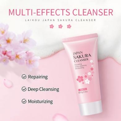 Picture of LAIKOU Japan Sakura Toner/ Sunscreen SPF50 / Cleanser/Serum/Eye Cream/ Essence Cream /Lip Mask Combo set -7 pcs