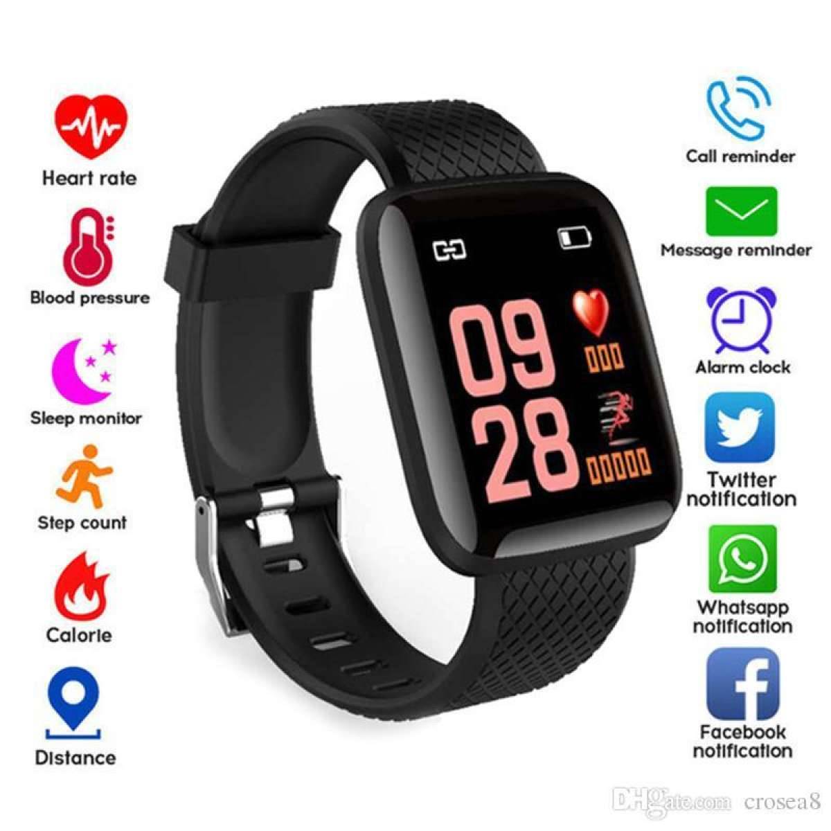 Picture of 116 Plus Smart Watch Heart Rate Watch Smart Wristband Blood Pressure Heart Rate Pedometer Fitness Tracker Smart Bracelet Sports Watches Smartwatch Android