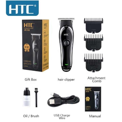 Picture of HTC AT-118W T9 rechargeable T-blade 0 mm zero gapped with lithium battery USB charge hair cut machine clipper and trimmer