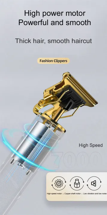 Picture of Vintage T9 Hair Cutting Machine. Hair Trimmer with type C fast charging port. Recharge Professional Hair Trimmer.