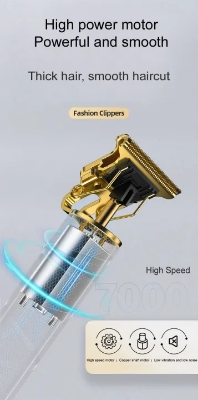 Picture of Vintage T9 Hair Cutting Machine. Hair Trimmer with type C fast charging port. Recharge Professional Hair Trimmer.