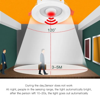 Picture of PIR Motion Sensor LED Downlight Spotlight 5W Recessed Ceiling Lamp For Livingroom Bedroom Hallway Stairs AC110V 220V