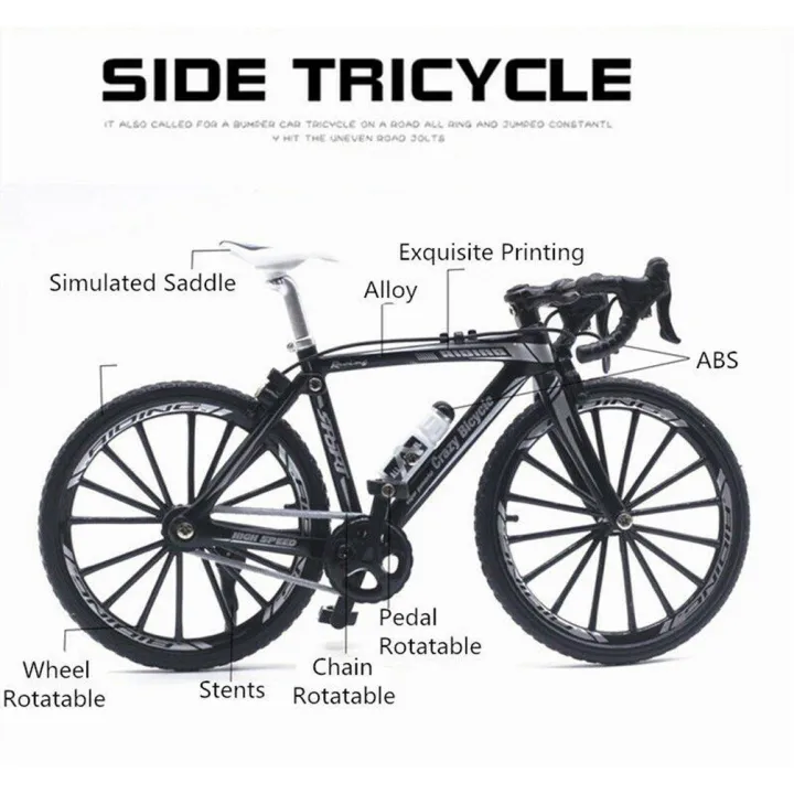 Picture of Simulation Toy Bicycle Model Children's Mini Metal Car Single-Pole Finger Bicycle Ferry Black Color - Imran Fashion Hut
