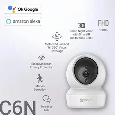 Picture of Hikvision EZVIZ C6N 1080p Indoor Pan Tilt Wifi Security Camera - 360° Coverage, Auto Motion Tracking, and Clear 30ft Night Vision Imran Fashion Hut
