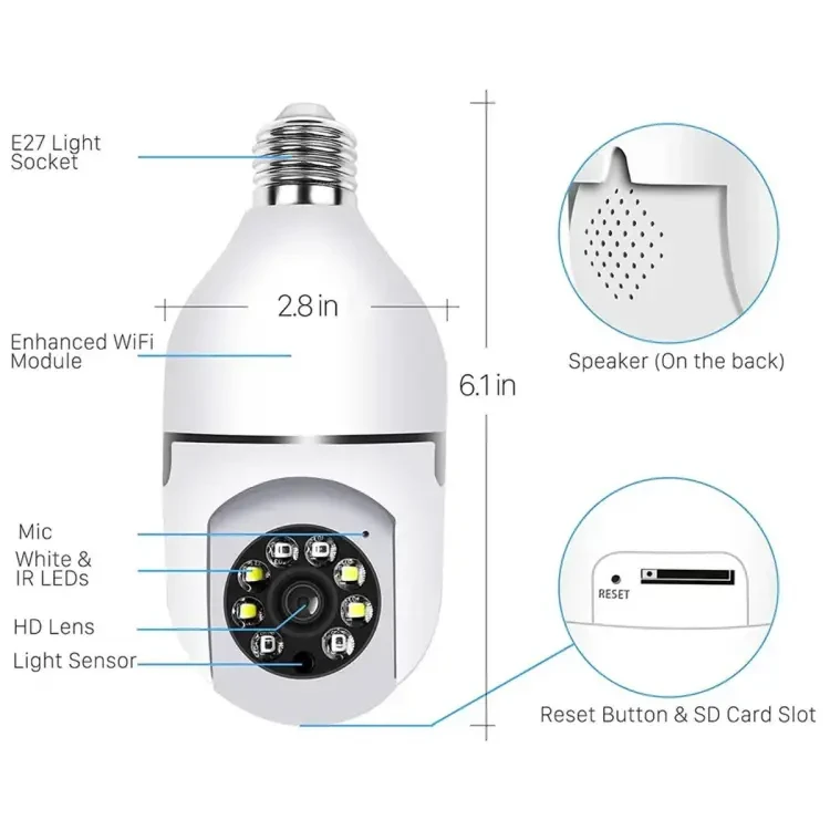 Picture of V380 PRO E27 360 Degree 1080P Wireless Home Security IP Camera 2025 Imran Fashion Hut