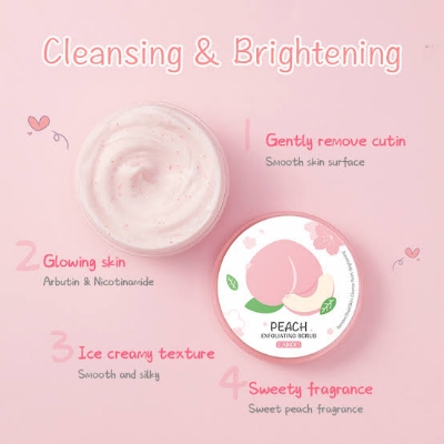 Picture of LAIKOU Body Scrubs Natural Pore Shrinking Skin Exfoliating Peach Scrub- 90g