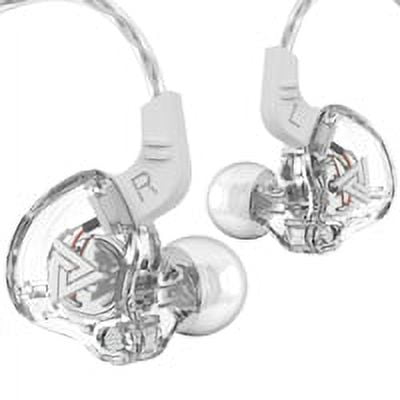 Picture of Qkz ak6 Gaming Earbuds with mic,Universal 3.5mm HiFi Sport Headphones in Ear Earphone for Running with Microphone Headset Music Earbuds Mic + Transparent White