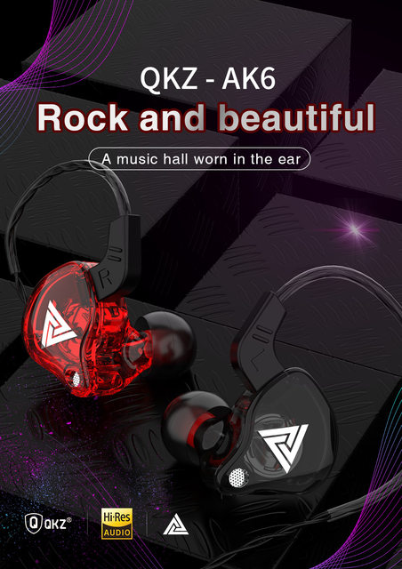 Picture of Qkz ak6 Gaming Earbuds with mic,Universal 3.5mm HiFi Sport Headphones in Ear Earphone for Running with Microphone Headset Music Earbuds Mic + Transparent White