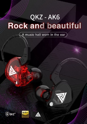 Picture of Qkz ak6 Gaming Earbuds with mic,Universal 3.5mm HiFi Sport Headphones in Ear Earphone for Running with Microphone Headset Music Earbuds Mic + Transparent White