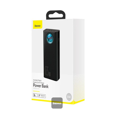 Baseus Amblight Digital Display Quick Charge Power Bank 30000mAh Black(Include：Baseus Xiaobai series fast charging Cable Type-C  to Type-C 100W(20V/5A) 1m Black） AR Trading Official Storeonline shop bangladeshothoba.com