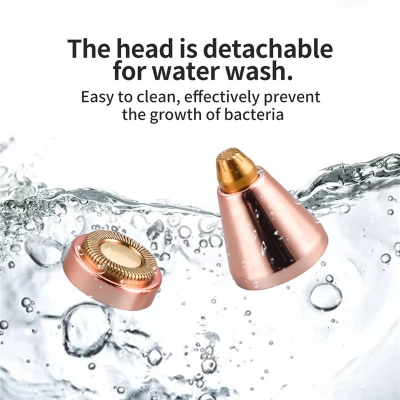 Picture of 2 in 1 Eyebrow Trimmer & Face Hair Remover for Women wirh Light Rechargeable Waterproof Painless Facial Hair Removal for Lips Nose Face Body