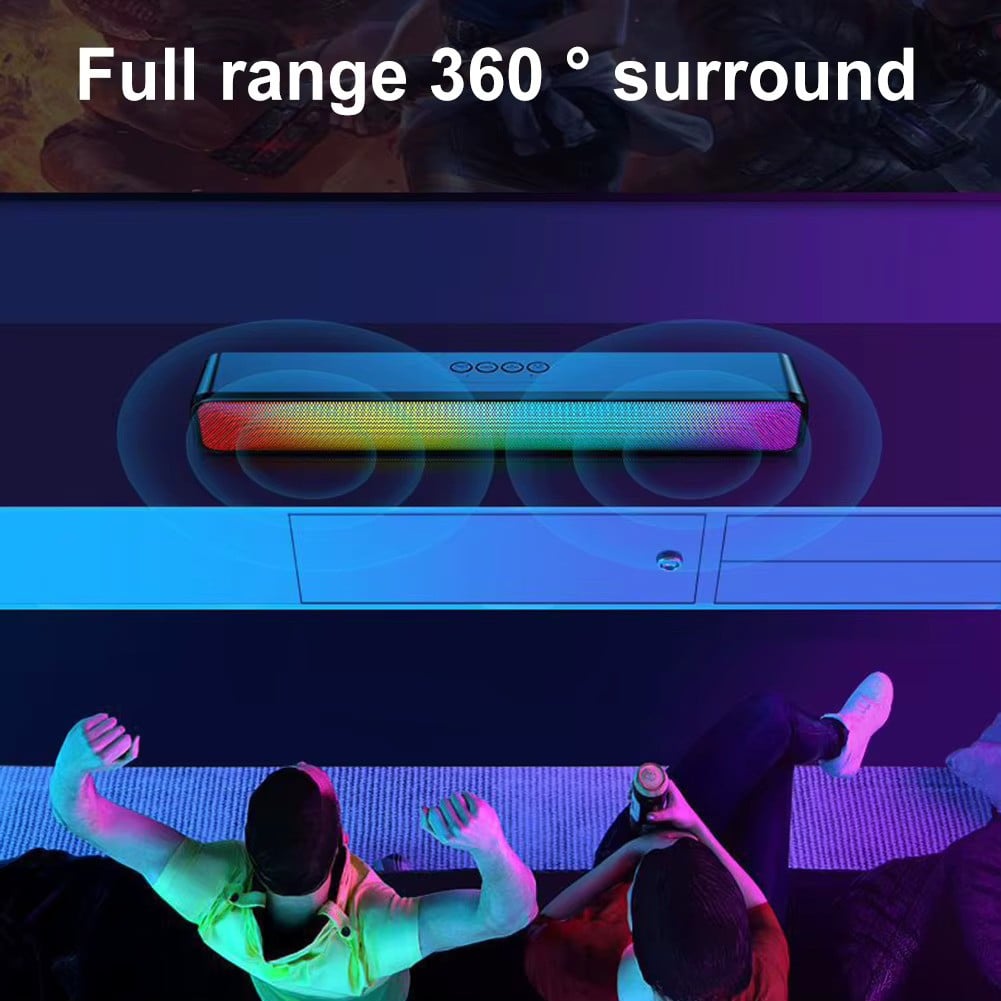 Picture of HG-SP03 Pro Portable Powerful Bluetooth Speakers High Volume Subwoofer 3D Stereo Sound USB Powered Loudspeakers for PC Laptop Gamer Player
