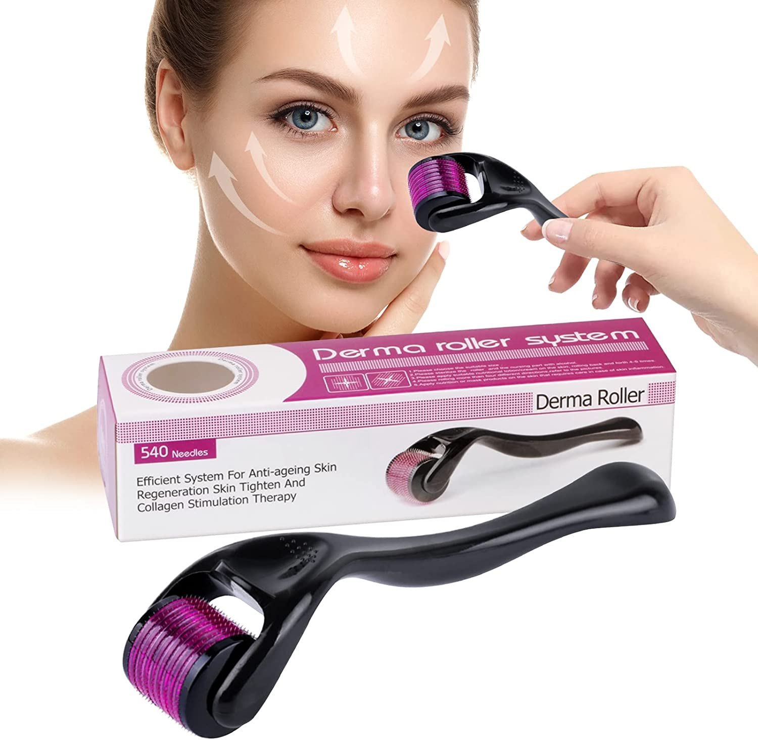 Picture of .5 mm Derma Roller Micro Needle for Hair, Beard Growth and Facial Skin Therapy - 540 Needles