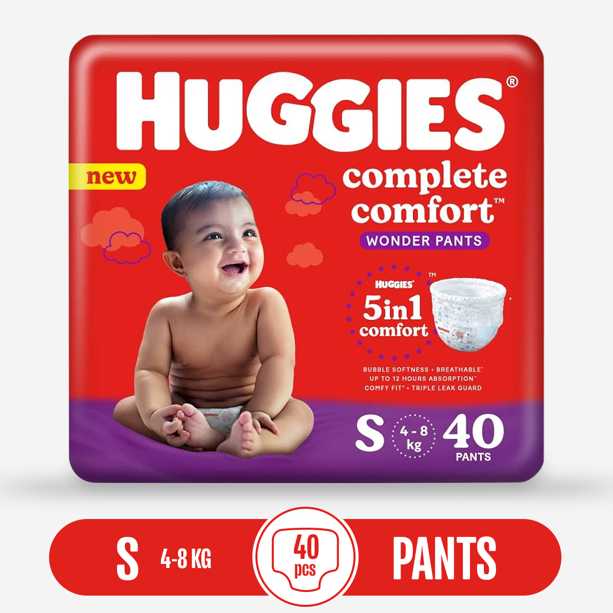 Picture of Huggies_Wonder Pants (Bubble Bed) S (4-8 Kg) - 40 pcs