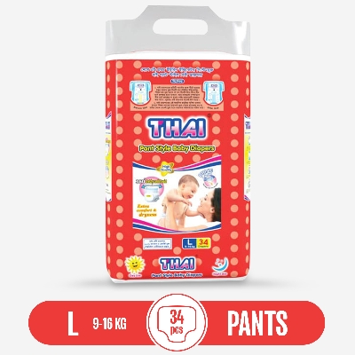 Picture of Thai Baby Diaper Pant System -L -(9-16 KG) -34 pcs