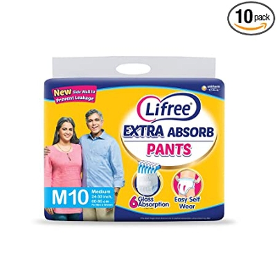 Picture of Lifree Extra Absorb Adult Diaper Medium (M) 10 Pants (India)