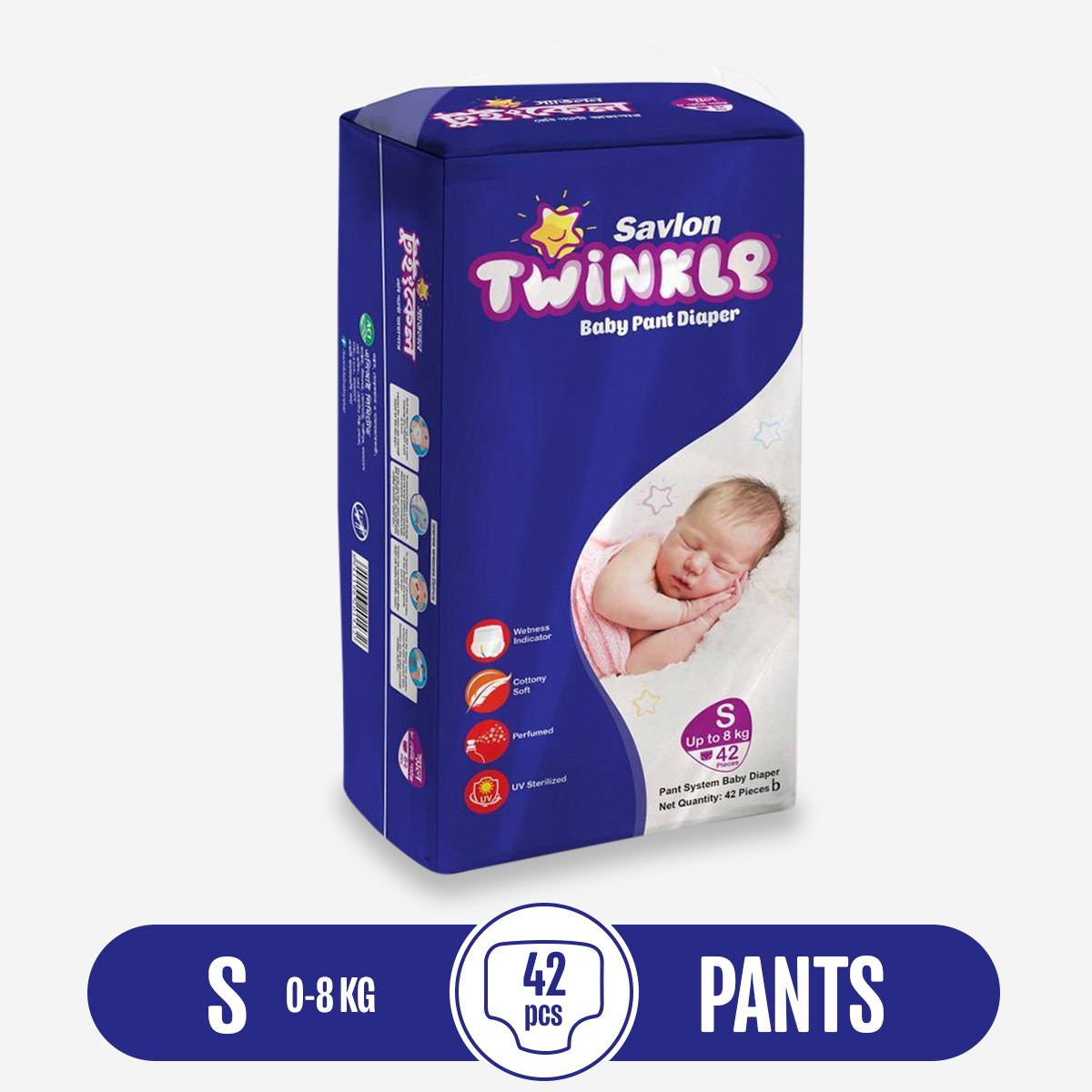 Picture of Twinkle Disposable Baby Diaper Pant - S Size (Upto 8kg) - 42 pcs