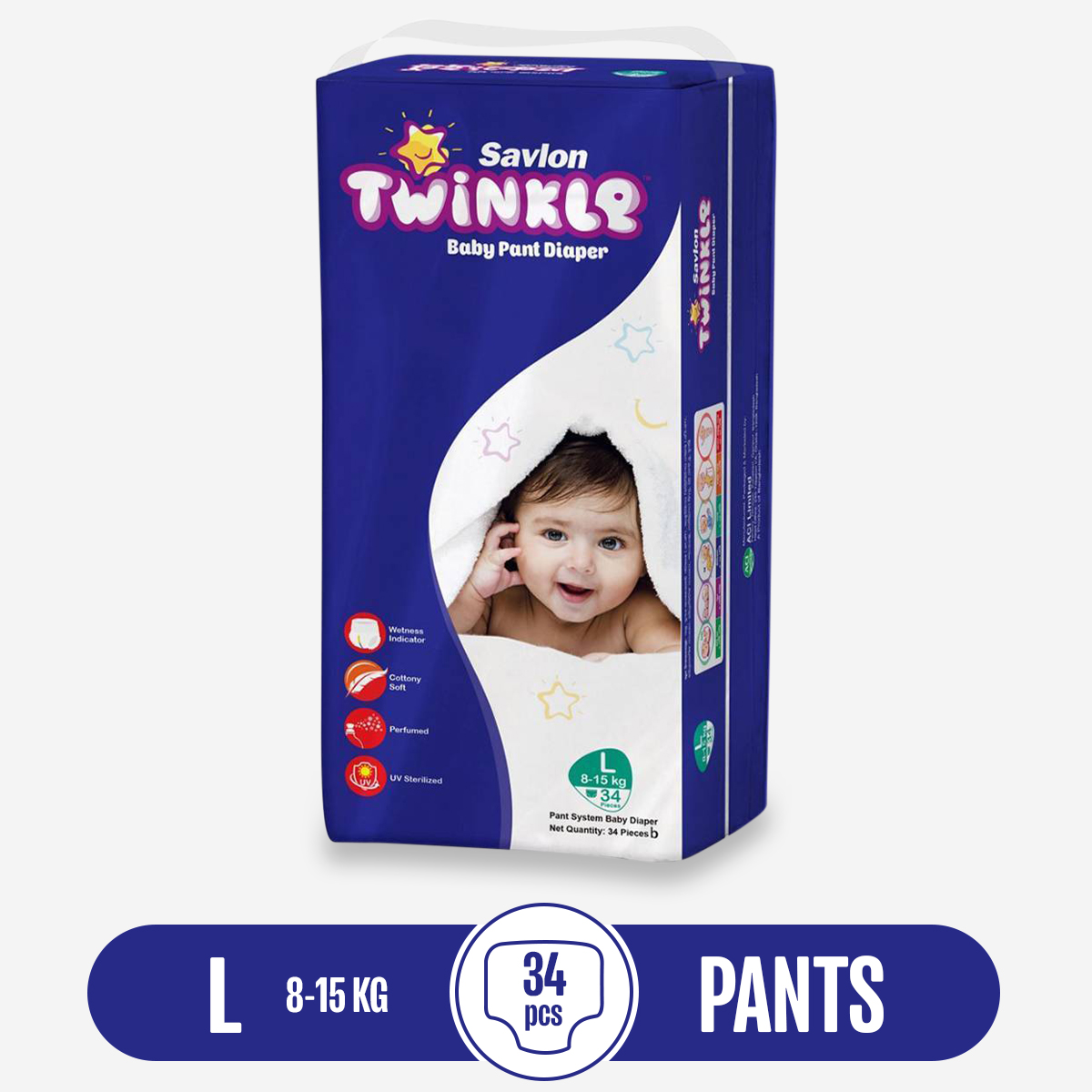 Picture of SAVLON Twinkle Baby Diaper Pant L (8-15kg)-34 pcs