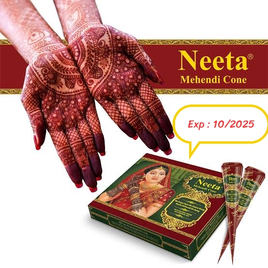 Picture of Neeta Natural Henna Mehandi Cone 12pis -Indian