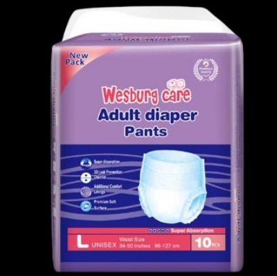 Picture of Wesburg Care Adult Diaper Pant Style L- Size 34-50 inch (86-127cm) 10 PCs
