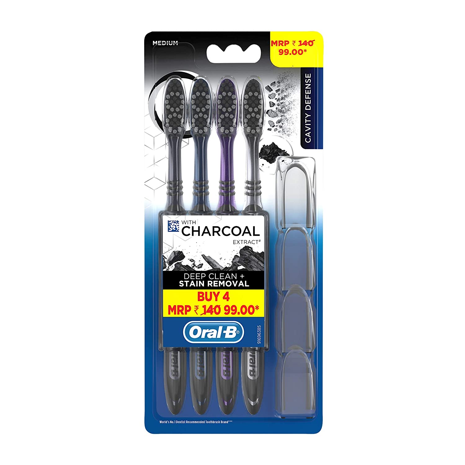 Picture of Oral 4 pcs Charcoal Tooth Brushes (Made in india)
