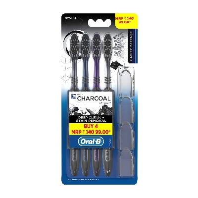 Picture of Oral 4 pcs Charcoal Tooth Brushes (Made in india)