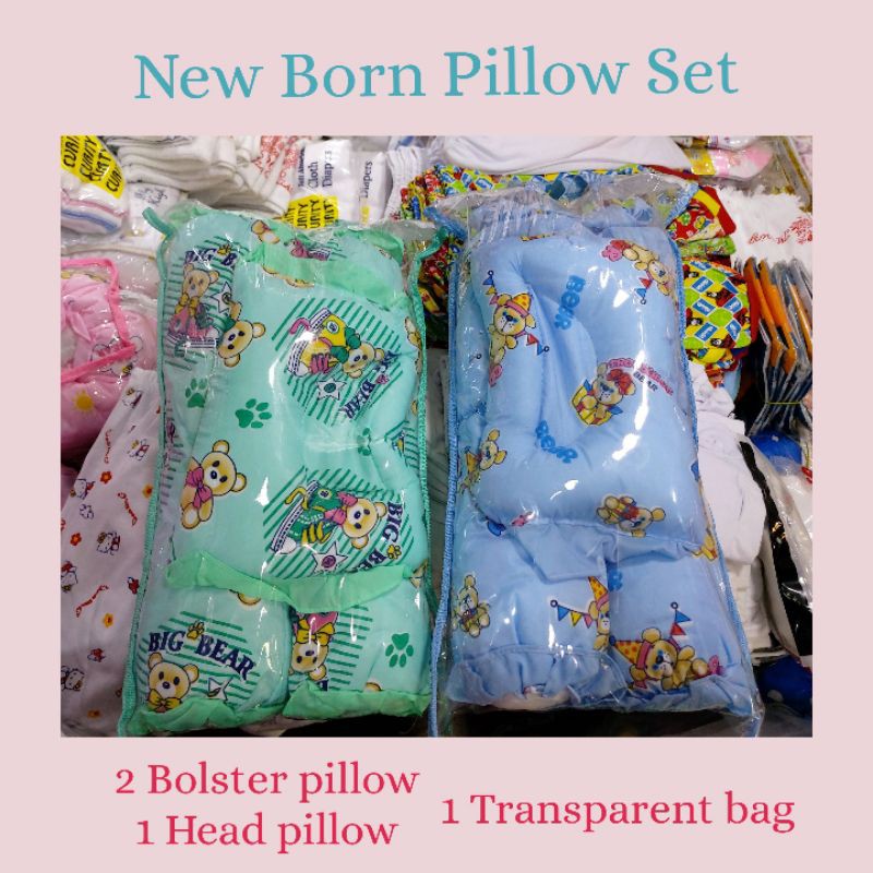 Picture of New Born Baby Pillow Set (3 Pieces)-Multicolor