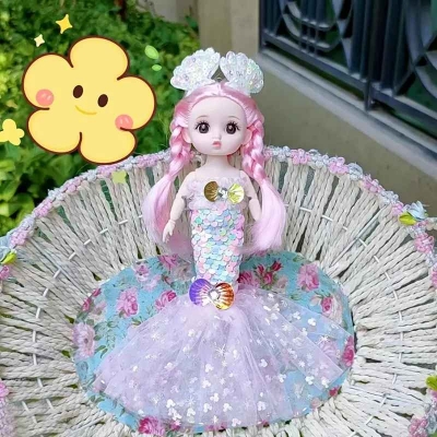 Picture of Sweet Mermaid Baby Keychain Key Ring -Stylish Key Ring Gift for Girls (Pack of 1 Doll, Assorted Color)