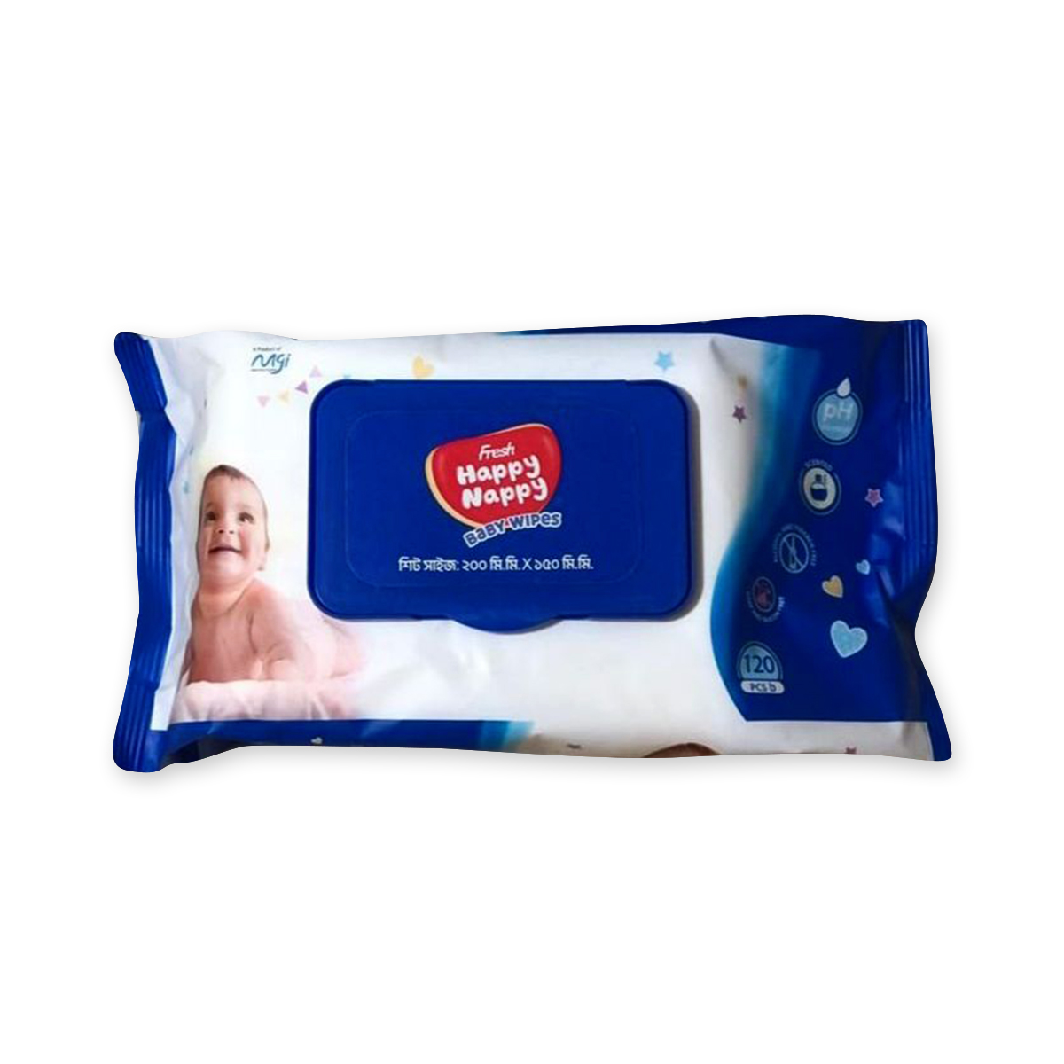 Picture of Happy Nappy Wet Wipes for Baby - 120 Pieces