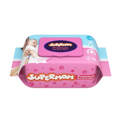 Picture of Super Premium Mild Baby Wipes - 120 Pcs