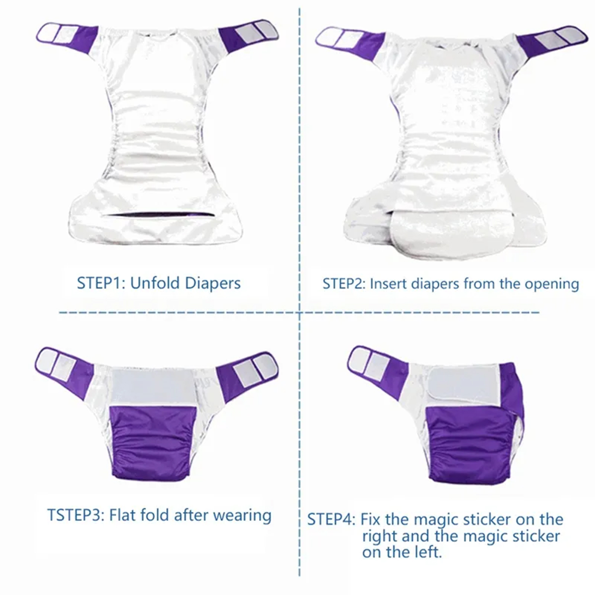 Picture of Size XL : (34 - 36 Waists) Washable Diaper for the Elderly and Disabled with Adjustable Size - Waterproof Incontinence Pants Underwear