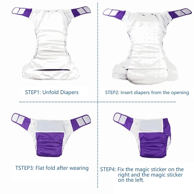 Picture of Size XL : (34 - 36 Waists) Washable Diaper for the Elderly and Disabled with Adjustable Size - Waterproof Incontinence Pants Underwear