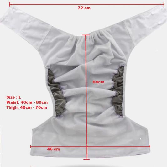 Picture of Belt System Washable Adult Diaper With 2 pics Pad for Special Child or Adult Parents Size M : (26 - 30 Waists)
