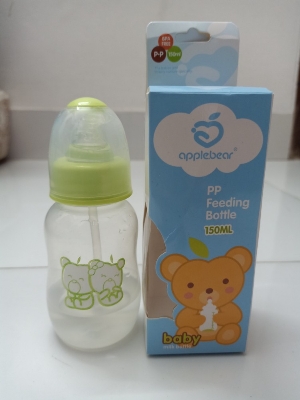 Picture of Baby Feeder Apple Bear PP Feeding Plastic Bottle with Silicone Nipple 150ml