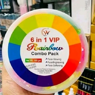 Picture of 6 in 1 Vip Rainbow Combo Face Pack - 500 gm