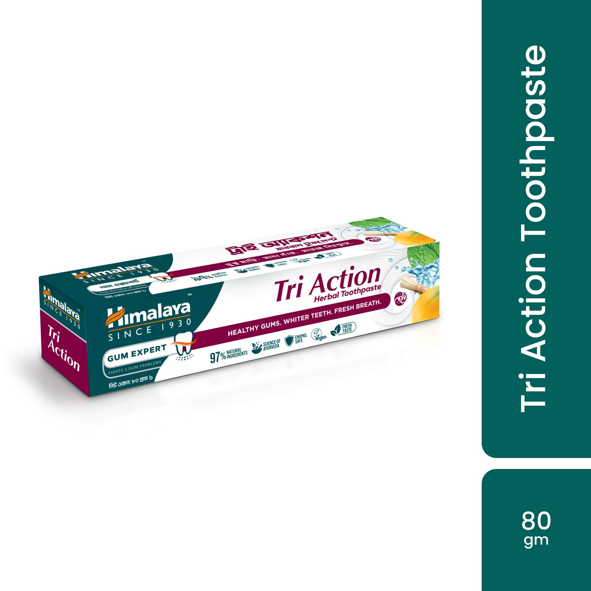 Picture of Himalaya Tri Action Herbal Toothpaste -80gm