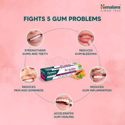 Picture of Himalaya Tri Action Herbal Toothpaste -80gm