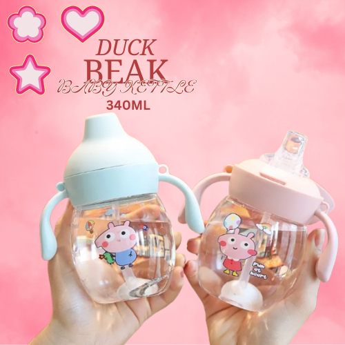 Picture of Duck Beak Baby Sippy Cup 280ml Kids Feeding Drink Bottle Tumbler with Gravity Ball & Strap