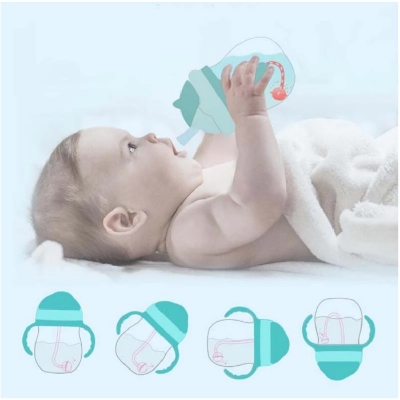 Picture of Duck Beak Baby Sippy Cup 280ml Kids Feeding Drink Bottle Tumbler with Gravity Ball & Strap