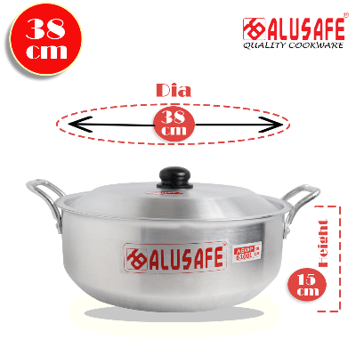 Picture of Alusafe Aluminium Wokpan with Lid 38 cm (38*15 cm)
