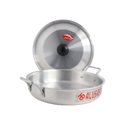 Picture of Alusafe Aluminum Roast Pan With Lid (30X6 Cm) - Easy Roasting With Durable Aluminum Roast Pan And Lid