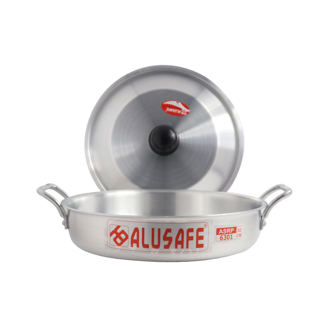 Picture of Alusafe Aluminum Roast Pan With Lid (30X6 Cm) - Easy Roasting With Durable Aluminum Roast Pan And Lid