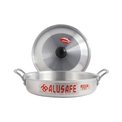 Picture of Alusafe Aluminum Roast Pan With Lid (30X6 Cm) - Easy Roasting With Durable Aluminum Roast Pan And Lid