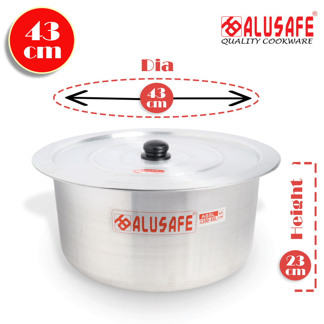 Picture of Alusafe Aluminium Saucepan With Lid 43 cm ( 43*23 cm)