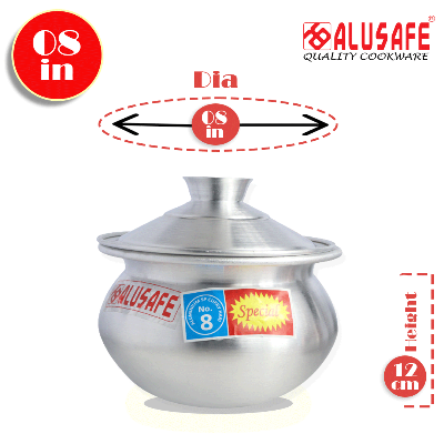 Picture of Alusafe Aluminium Special Curry Hari 08 inch with Lid  ( 20*12 cm)