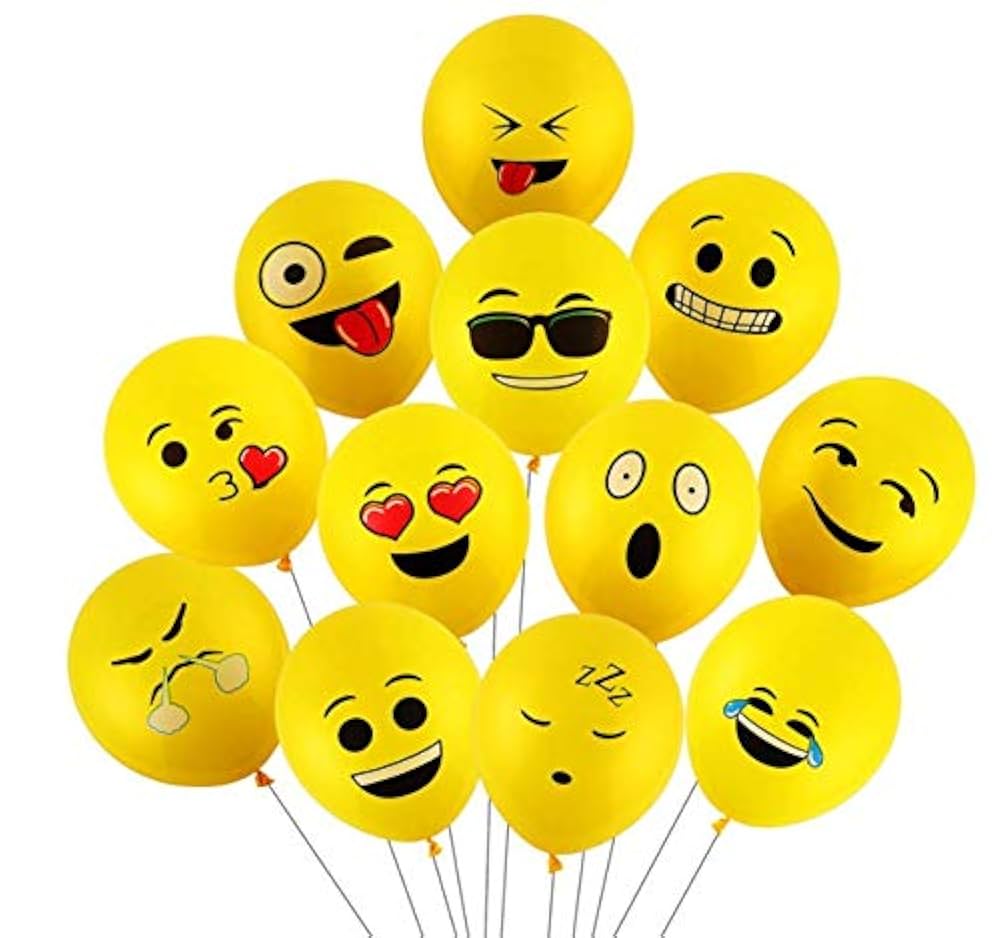 Picture of Emoji Smiley Face Air Balloons - 100 pcs