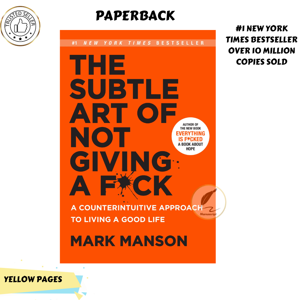Picture of THE SUBTLE ART OF NOT GIVING A FCK by Mark Manson - Yellow - Paperback