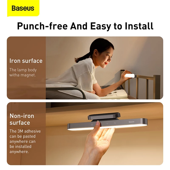 Baseus Magnetic LED Bedside Lamp Under Cabinet Lamp for Home Kitchen Room Gray AR Trading Official Storeonline shop bangladeshothoba.com
